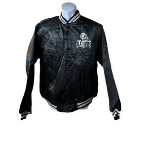 Vintage LA Raiders Chalk Line Satin Jacket XL NWT Made USA NFL Big Logo